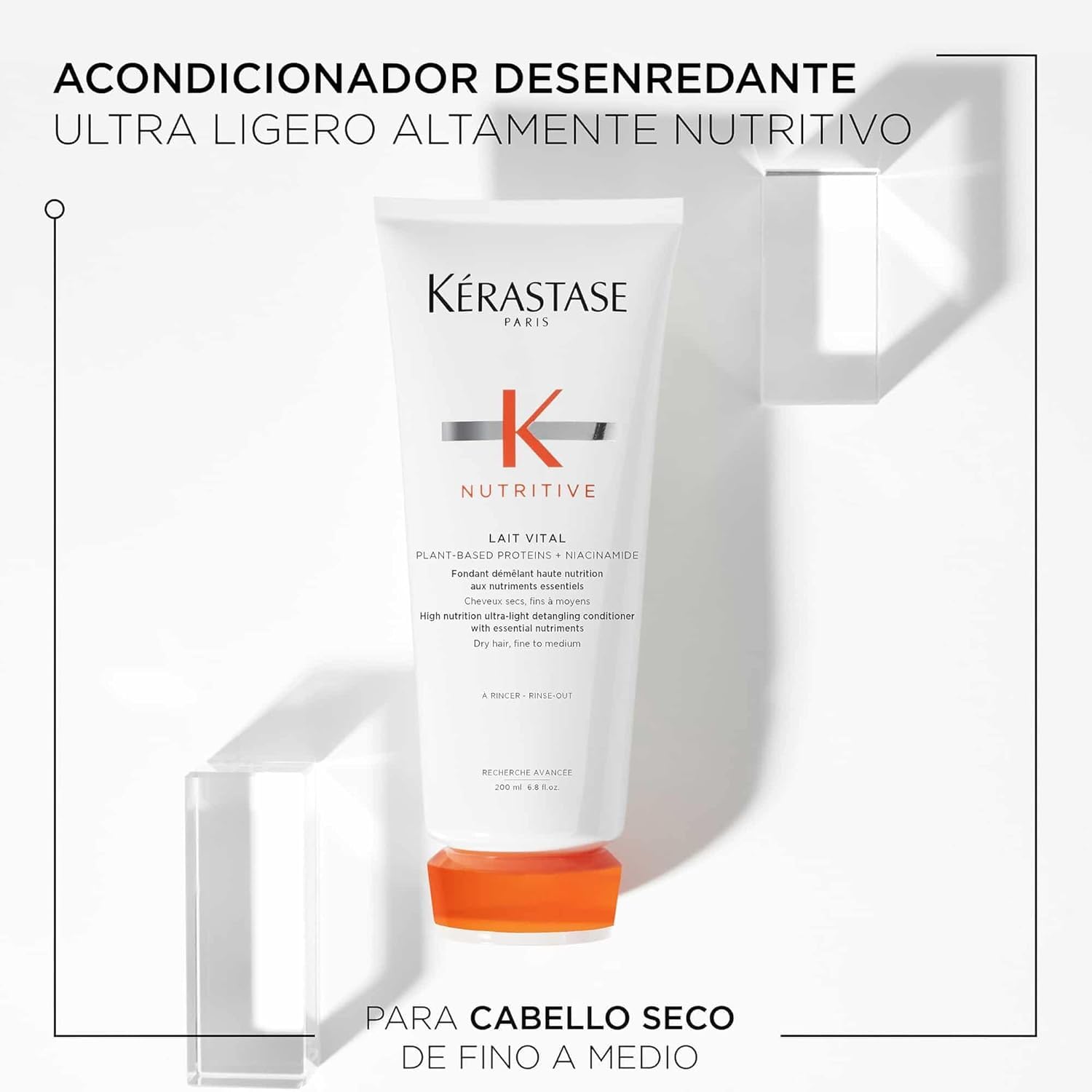 Kérastase Nutritive, Ritual nutritivo para el cabello, Baño Bain Satin + Acondicionador Lait Vital, Para cabello seco y sensibilizado