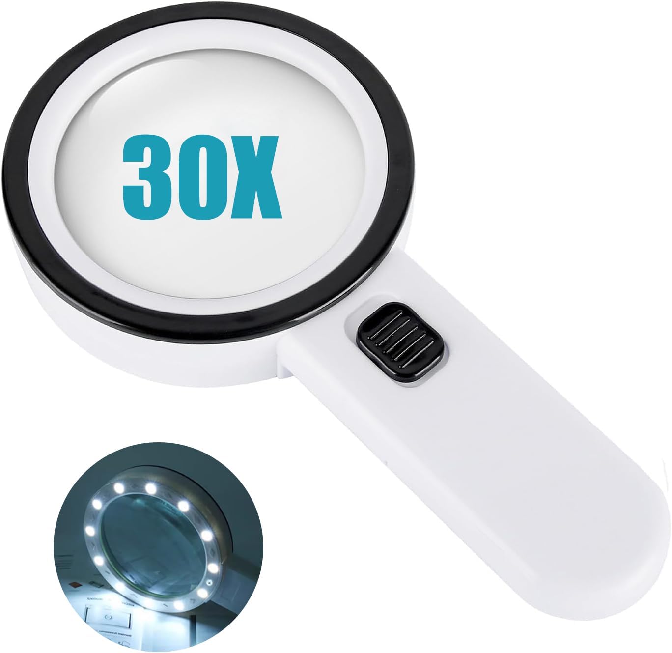Magnifying Glass with Light – 30X Handheld... Magnifying Glass with Light – 30X Handheld...