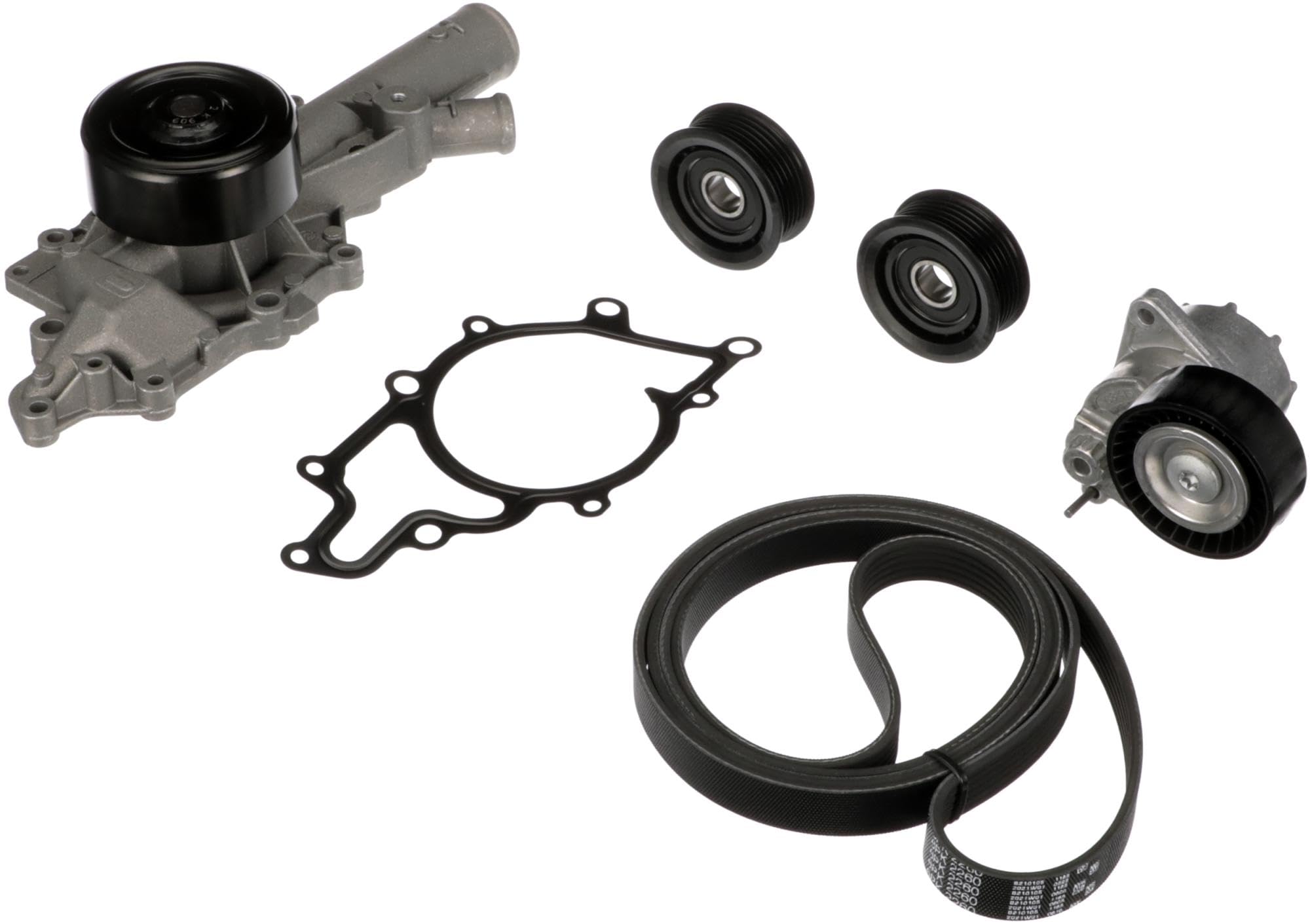 GATES KP26PK2260-1 Pompa acqua + Kit cinghia Poly V con pompa acqua con scanalature nero