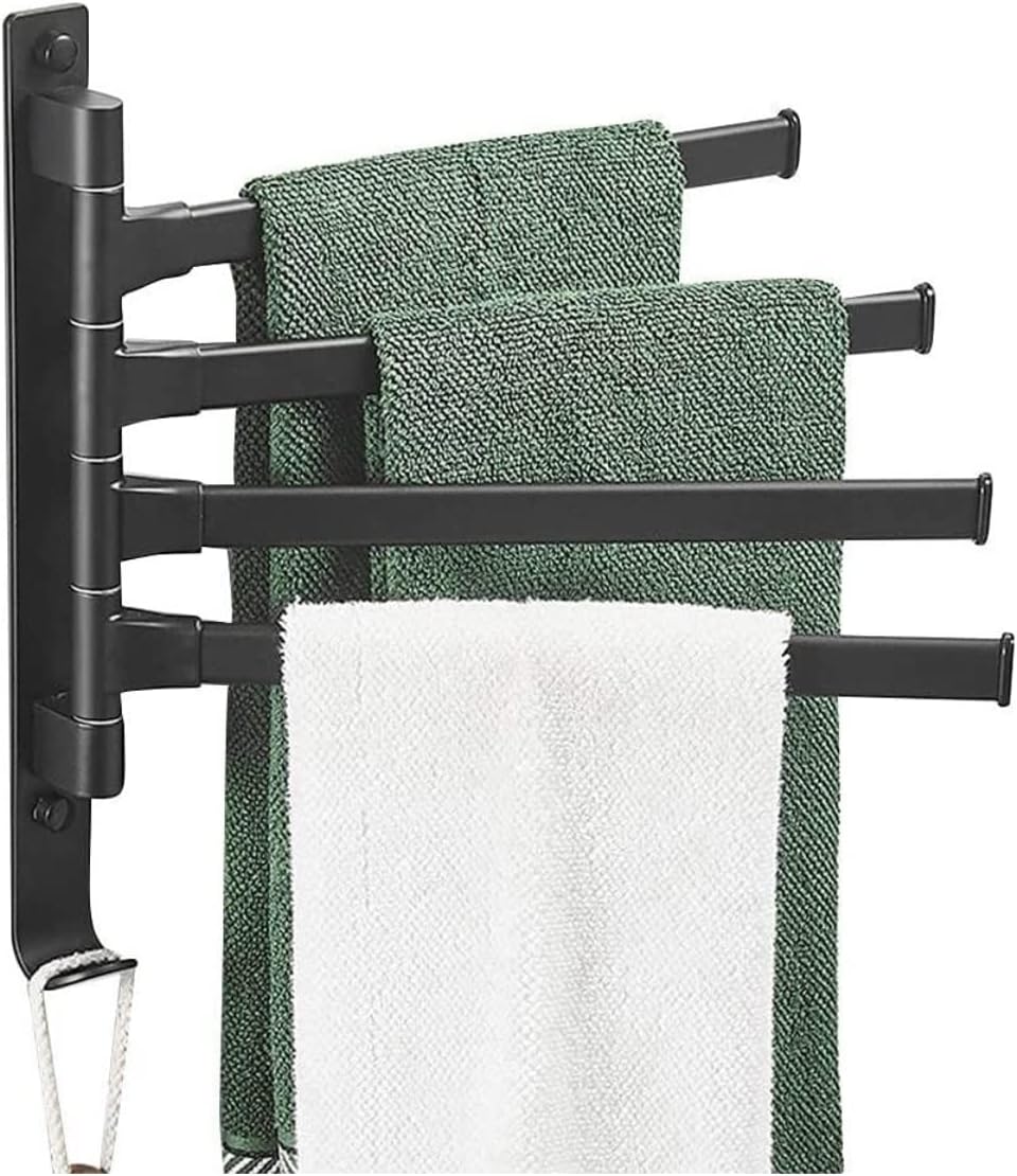 Towel Shelf Towel Bar Wall Towel Rack Folding Swivel Towel