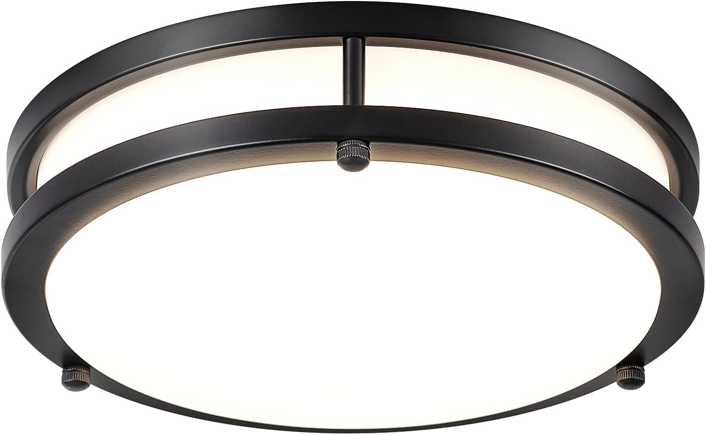 DLLT Flush Mount LED Ceiling Light: 10 Inch 5CCT (3000K-6000K) & Dimmable Ceiling Light Fixtures for Bedroom Hallway - 18W Modern Black 1600LM Super Bright Kitchen Lighting Fixtures Ceiling 1Pack-10inch Black
