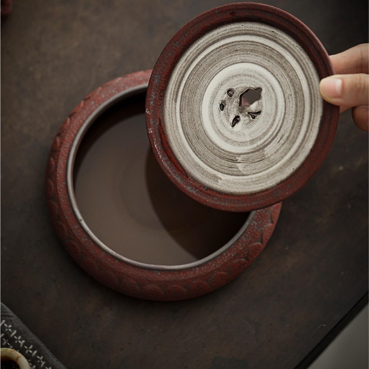 Bandeja de té Kong Fu, Bandeja de té Retro para Almacenamiento de Agua, Bandeja de té de cerámica, Bandeja de té de Drenaje pequeña, Bandeja de té para Almacenamiento de Oficina
