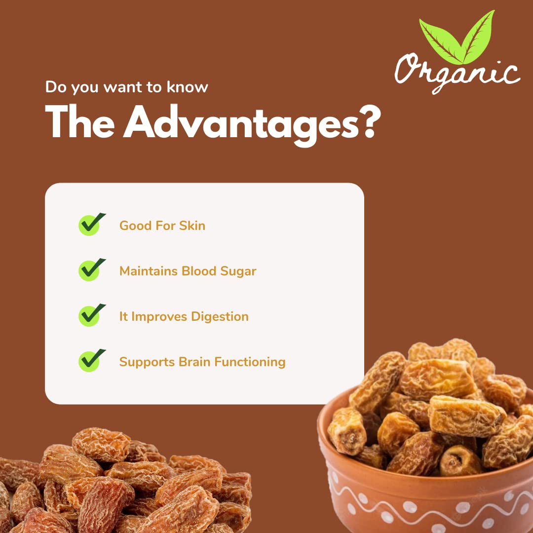 Sainik's Organic Black Dry Dates |Kala Sukha Khajoor |Kharik All Natural No Added Sugar Gluten Free Vegan Dates Dry Fruits Khajur Khajoor Khejur 1000 Gram 3