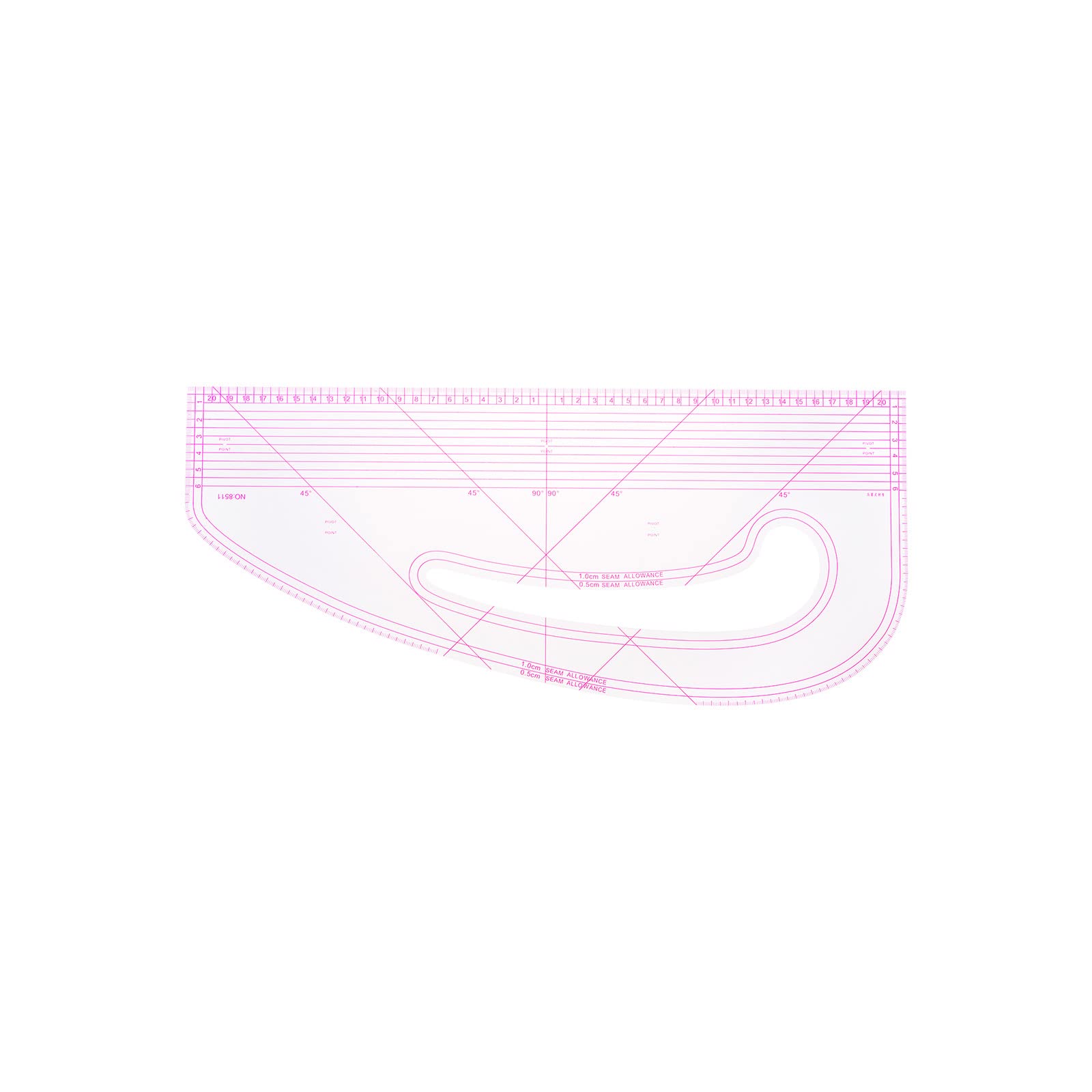 sourcing map Estilo Costura Francés Curva Regla, 43x19cm Vestido Fabricantes Regla Transparente Costura Sastres Patrón Confección Reglas para Moda Diseño y Guías para Tela