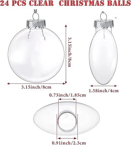 Miniatura 2 de Adornos de plástico transparente para manualidades rellenables bolas de adornos de Navidad rellenables para árbol de Navidad bolas de adornos de