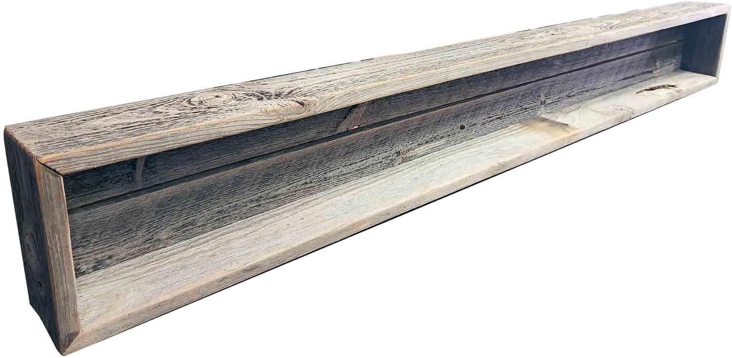 Rockin' Wood Rustic Wooden Box for Centerpiece made in the USA with real reclaimed barnwood, perfect centerpiece or wood storage box (48x6x4, Rustic)