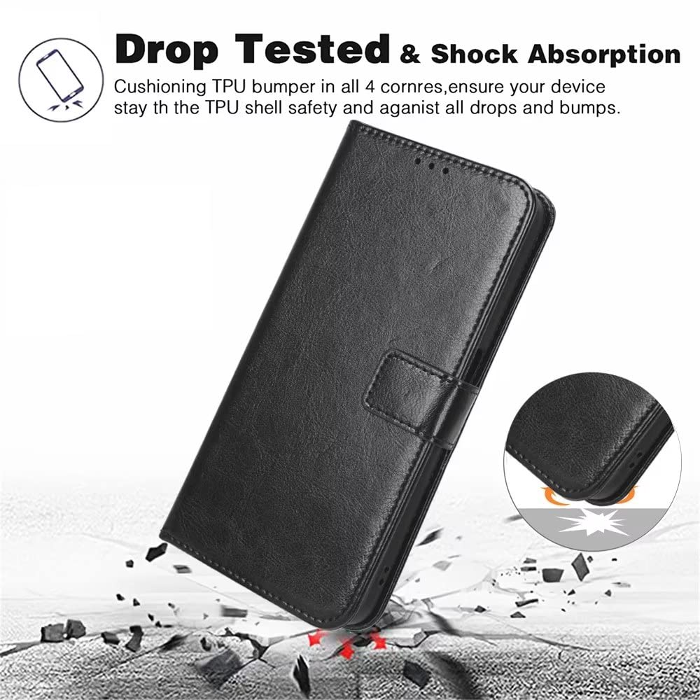 BoerHang Cover Portafoglio In PU + TPU Per Vivo X100 Ultra – Con Slot Per Schede E Supporto Integrato, Nero - 4