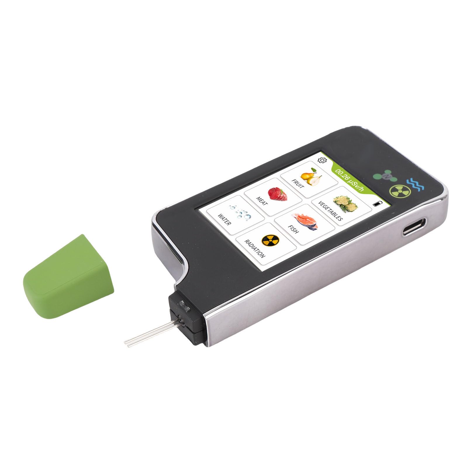 Alomejor Probador de Calidad del Agua TDS, Detector Portátil de Nitrato y Radiación 6 en 1 para Seguridad Alimentaria y Pruebas Domésticas