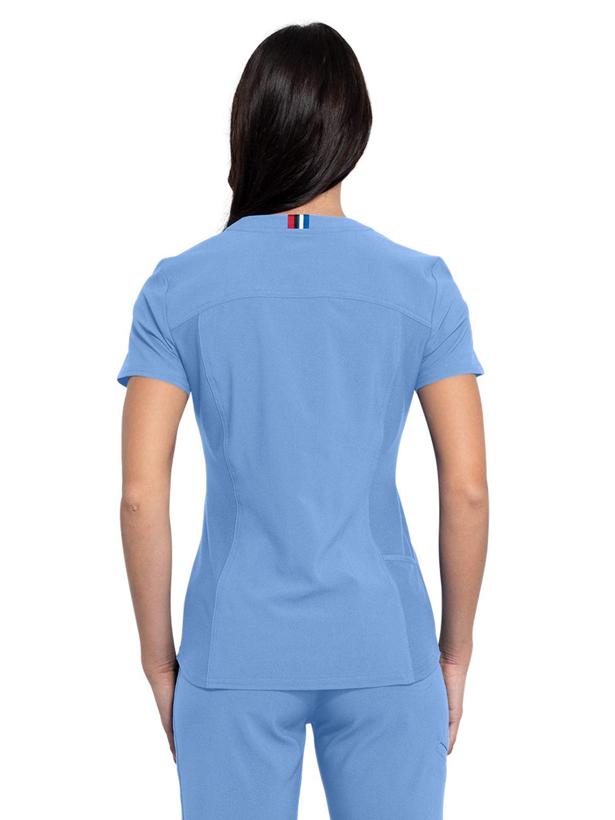 Cherokee iFlex CKK815 Women's V-Neck Top, Ciel Blue, 3X-Large