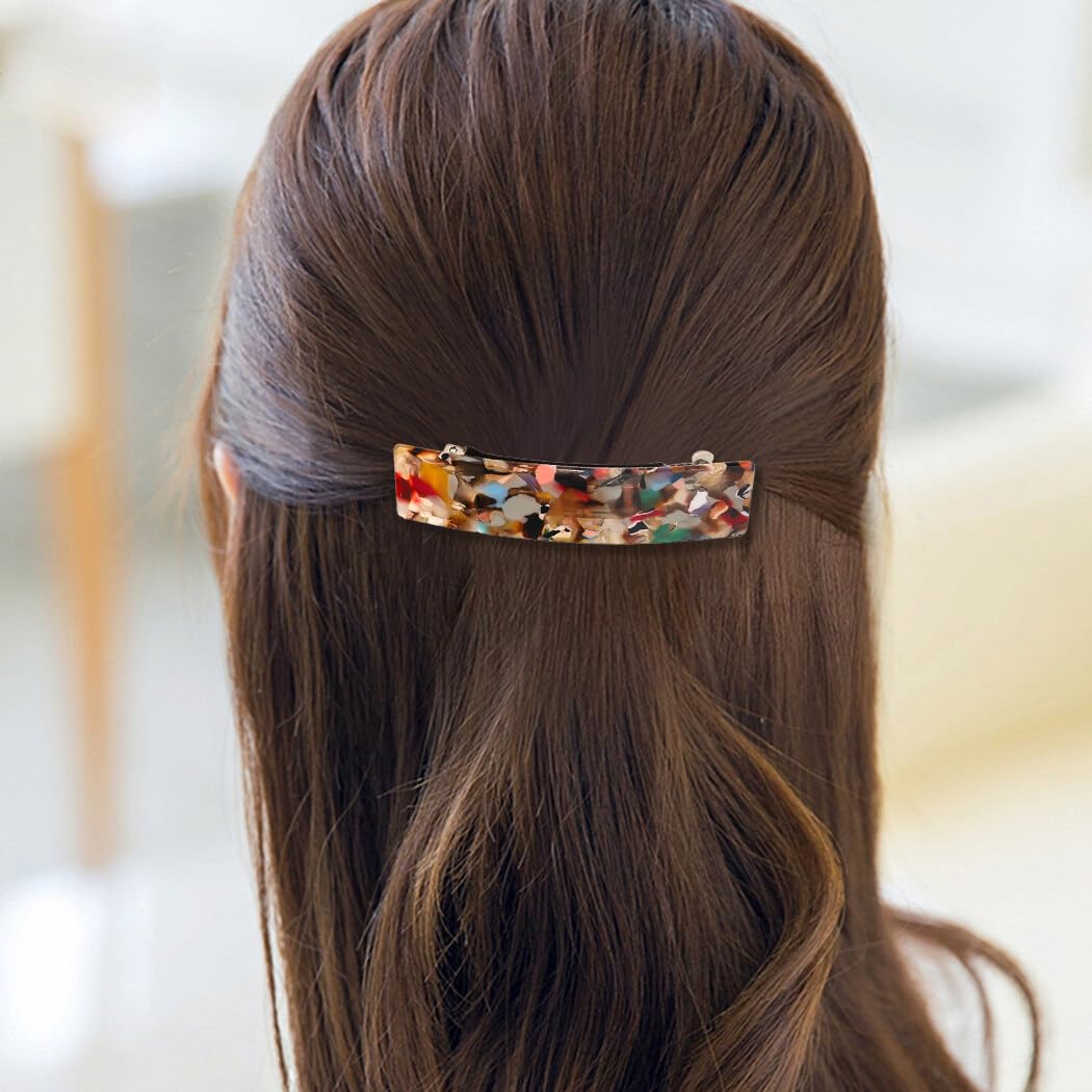 4 fermagli automatici per capelli, rettangolari, decorativi