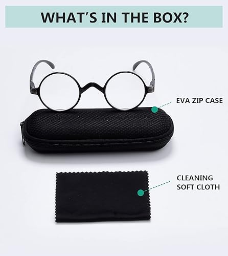 Miniatura 6 de Eyekepper Gafas de lectura redondas un poco más grandes que vintage profesor lectores ovalados (negro)