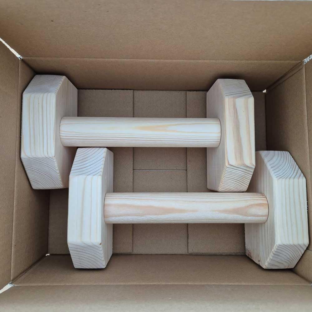 Parallele Basse In Legno Per Calisthenics – 23,9x13x9 Cm, Pino Nordico, Antiscivolo, Già Montate – Per L-Sit, Planche, Verticale