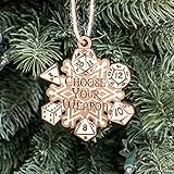 Ornament - Choose Your Weapon Snowflake - Raw Wood 3x3in