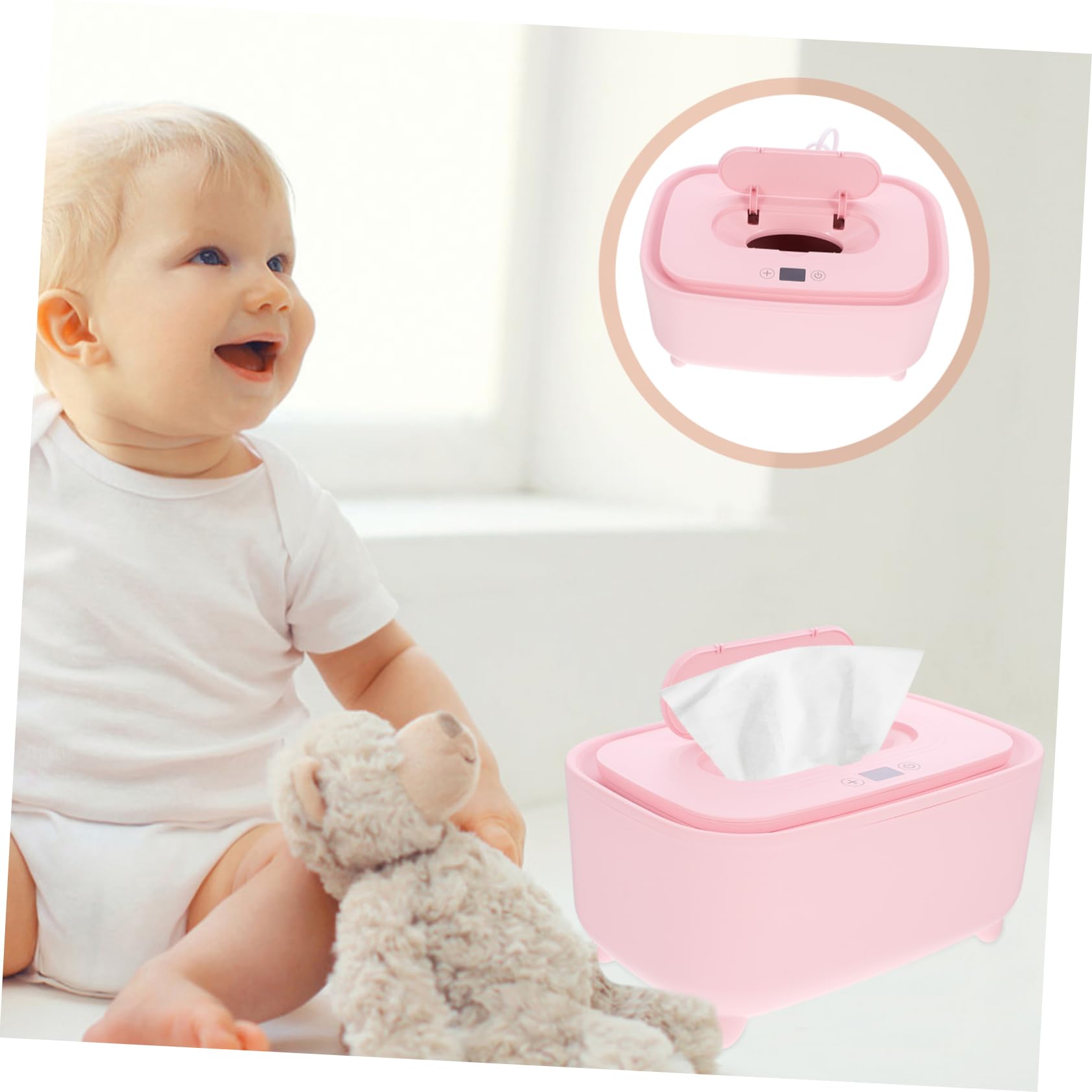 IMIKEYA 3 Stück Smart Warme Und Feuchte Taschentuchbox Tücher Spender Wärmer Nass Hygiene Einfach Rosa Abs