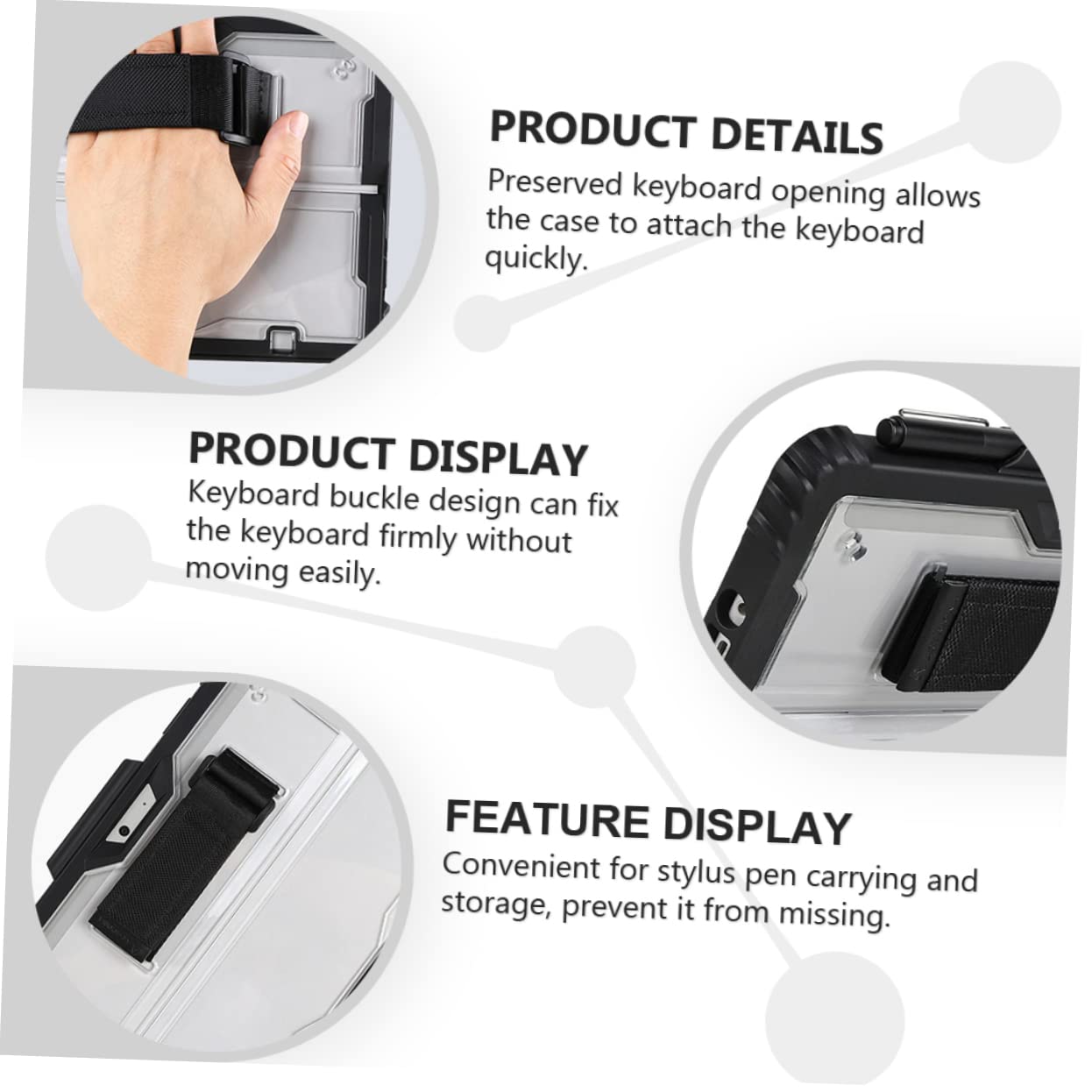 jojofuny Custodia Protettiva Per Tablet Tracolla Cover in Plastica Per Tablet Protezione Anti-caduta Trasparente Supporto Per Penna Incluso