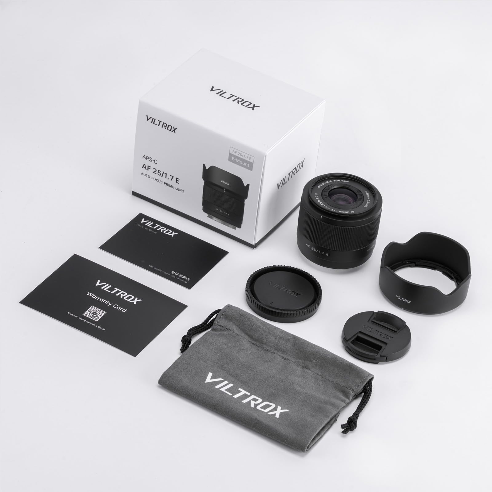 VILTROX 25mm f1.7 Objectif à focale Fixe STM APS-C à Grande Ouverture avec Mise au Point Automatique pour Sony E-Mount appareils Photo A7C A7RII A7SII A7II A7RIII A7IV A7RIV A9 A1 ZVE1 A93 A6700