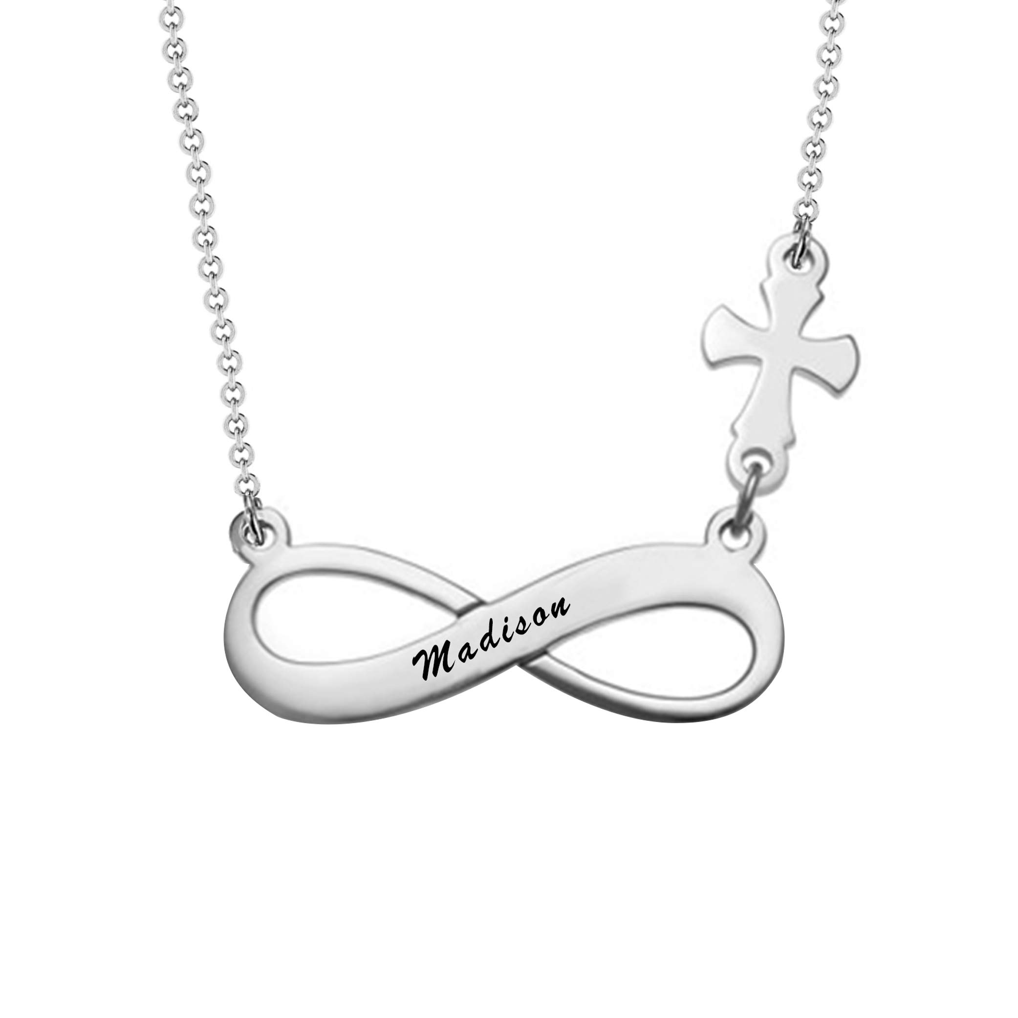 925 Sterling Silver Personalised Necklace for Women | Customized Engraved Name Infinity Pendant Necklaces for Girls | Custom Jewellery Gift for Wedding, Birthday (B08MWB2DCY) Amazon Price History, Amazon Price Tracker