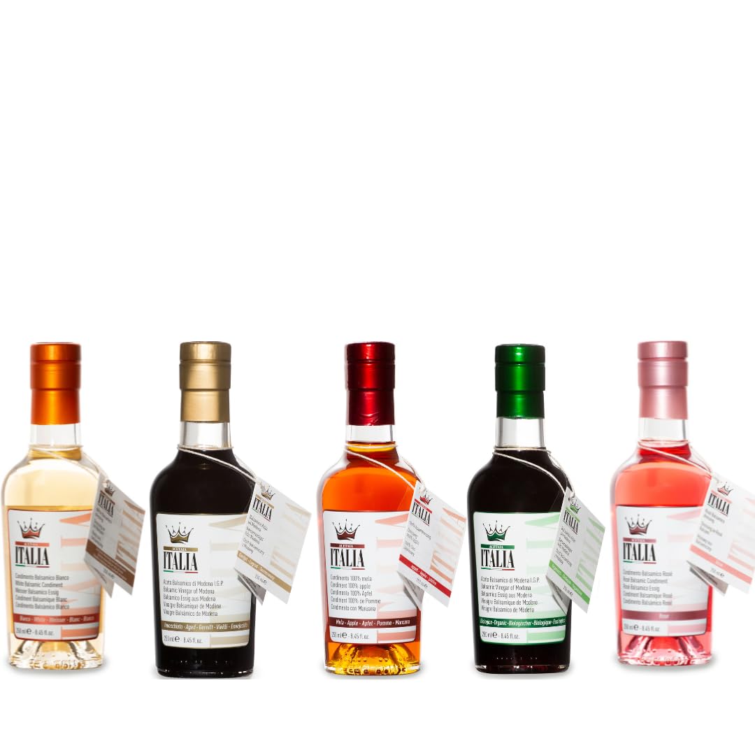 Acetaia Italia – Gereifter Balsamico-Essig aus Modena g.g.A., Bio, Apfel, Weiß und Rosé