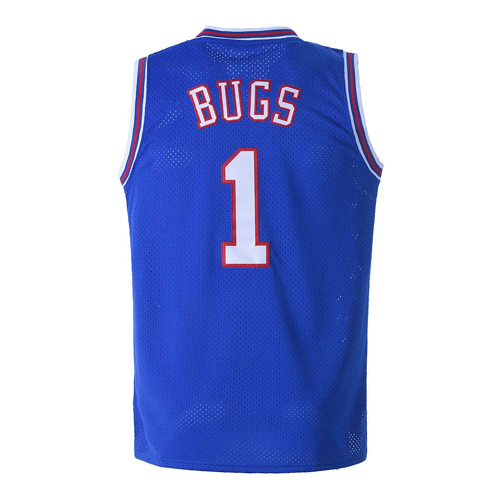 BOROLINMens Basketball Jersey Bugs #1 Space Jersey White/Black