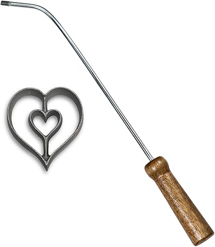 KitchenSupply 7743 - Juego de hierro con roseta de corazón con mango, 2.75 x 3 x 0.6 pulgadas (corazón) KitchenSupply 7743 - Juego de hierro con roseta de corazón con mango, 2.75 x 3 x 0.6 pulgadas (corazón)