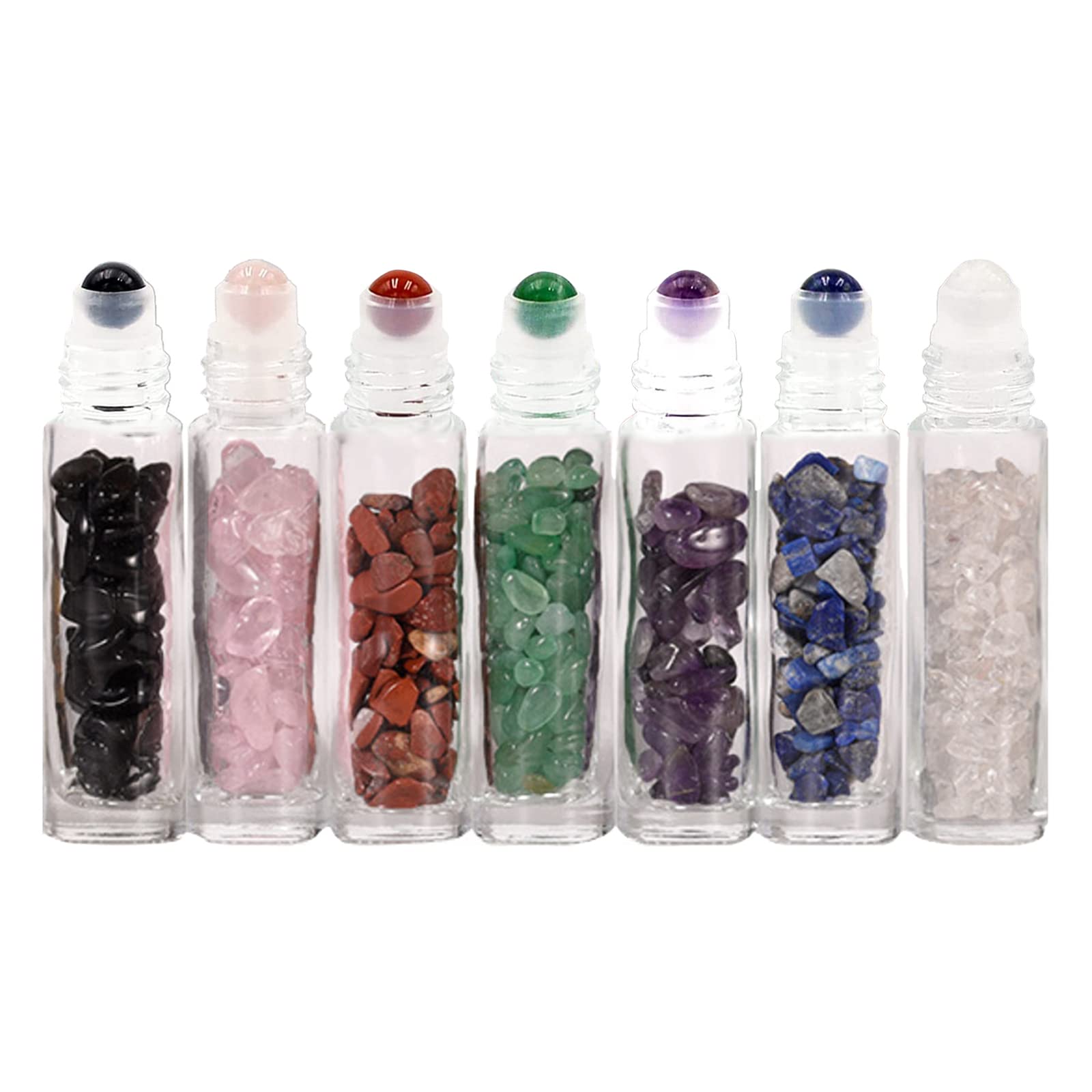MKNZOME 7 Stk Roll on Flasche Leer 10ml mit Edelstein Tinten