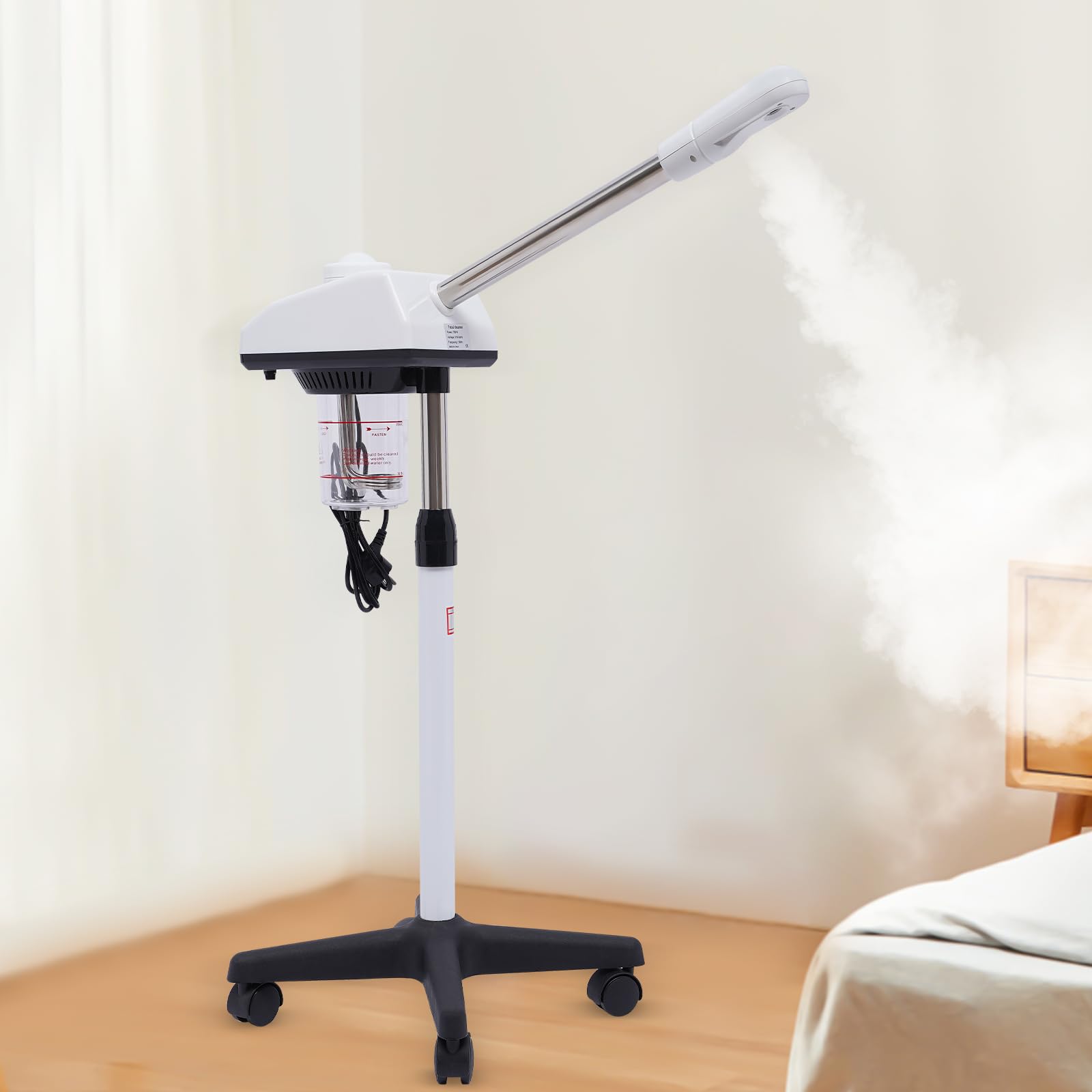750W Ozon Gesichtsdampfer, Verstellbare Gesichtssauna Dampf Porenreiniger Heißer Nebelstand mit 360 ° Drehbaren Düse für Schönheit Tiefenreinigung Feuchtigkeitsspend Hautpflege