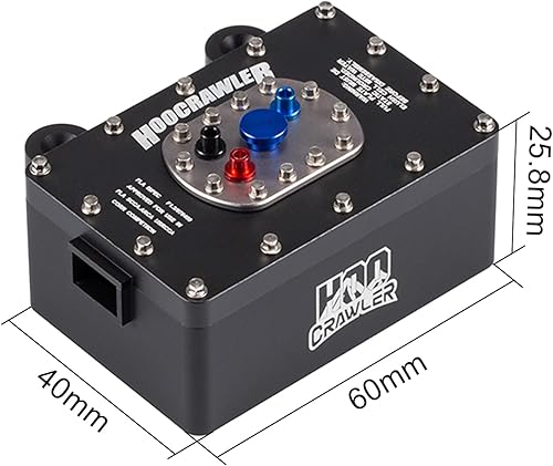 Miniatura 6 de Caja receptora de celda de combustible RC de aleación de aluminio escala 110 para RC4WD TF2 SCX10 Pro VS4-10 18 110 RC Crawler Upgrade (negro)