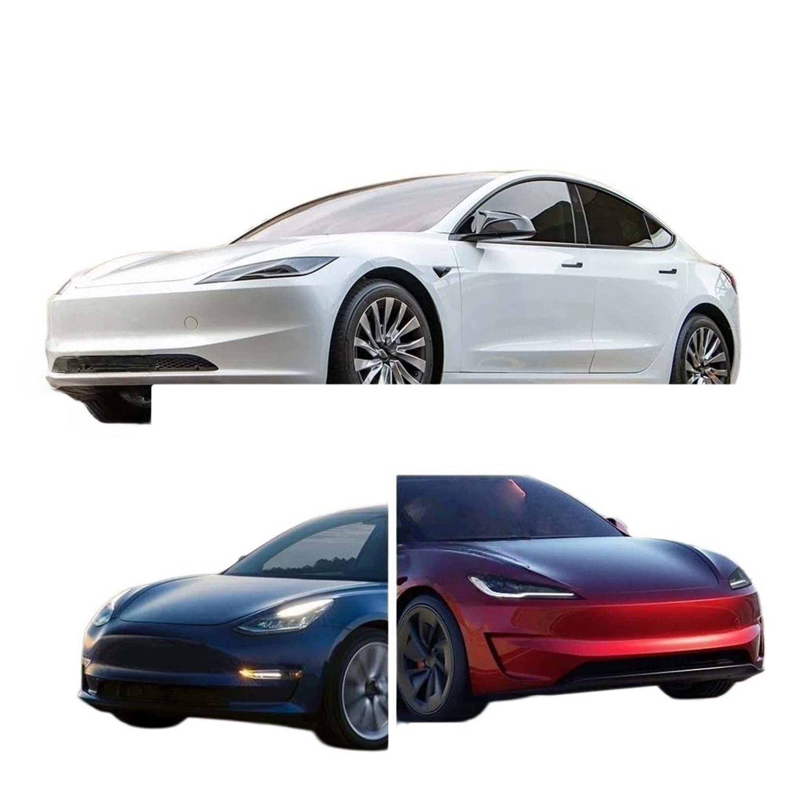 Kompatybilny z rozdzielaczem przedniego zderzaka Tesla Model 3 2024-2025 | Akcesoria ABS do spoilerów nadwozia sedana(Brigjht Carbon)