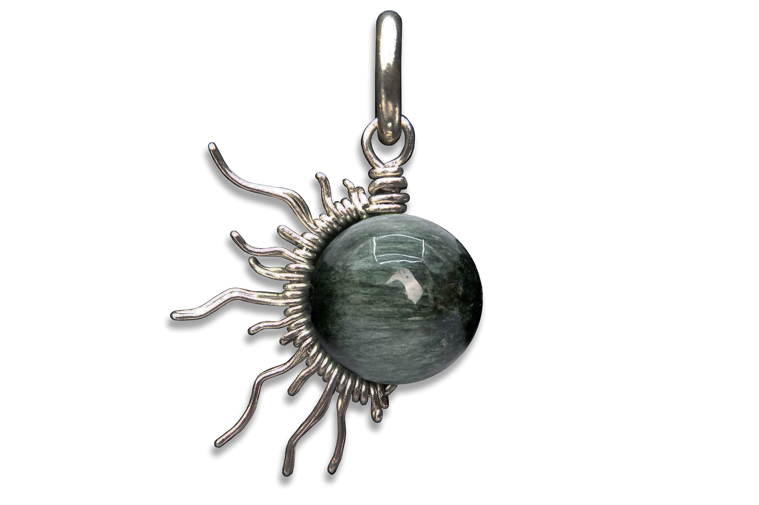 HandmadeChrysoberyl Cats Eye 1/2 Sun Wire Pendant- Black Niobium/Silver/Steel/Copper/Bronze/14K Gold, or 14K Rose Gold- Pendant or Bracelet Charm - Gemstone Jewelry - Sun Moon Necklace