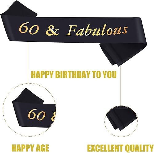 Miniatura 2 de Regalo de cumpleaños número 60 para mujeres, juego de tiara, banda y gafas de cumpleaños de 60 años para decoración y suministros de fiesta de