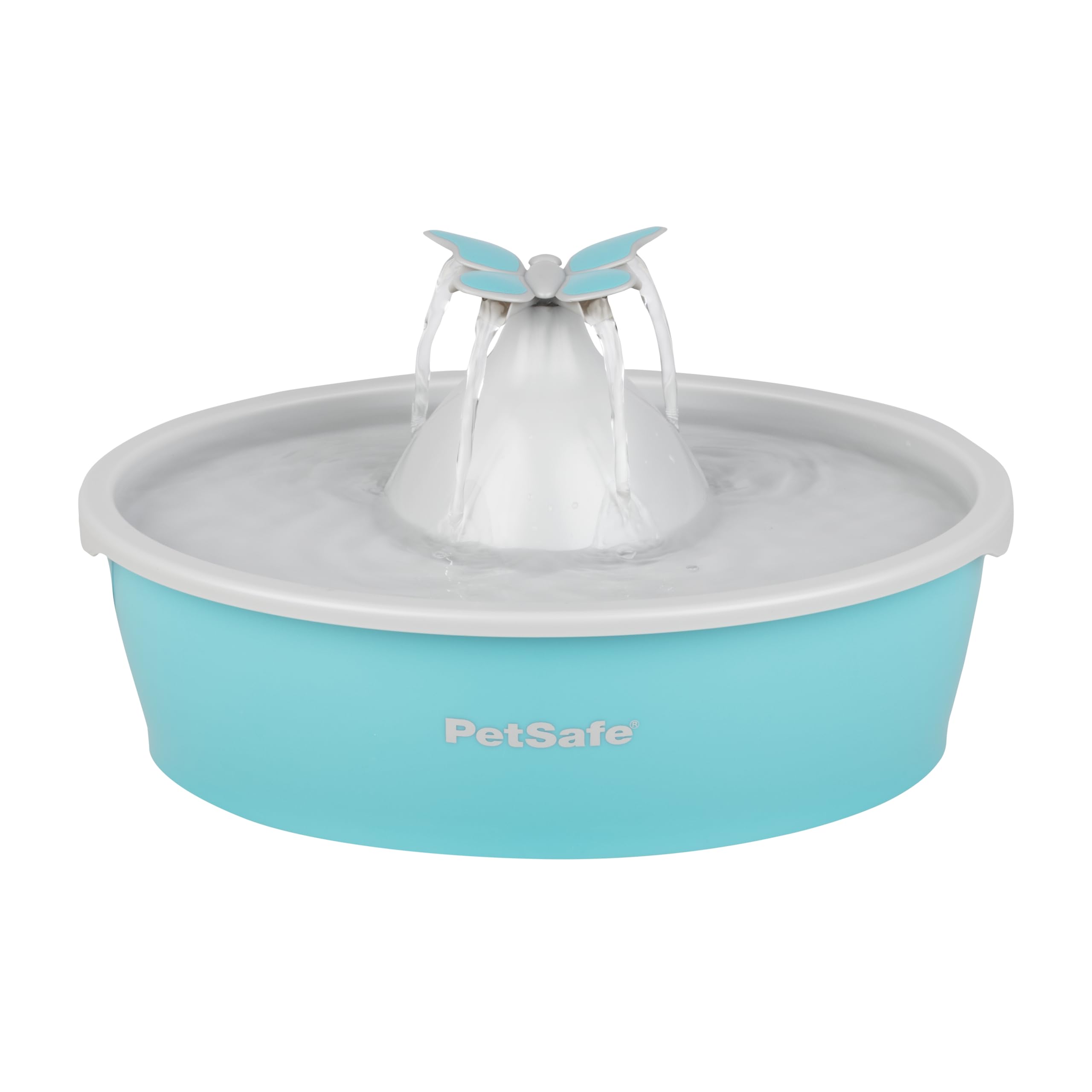 PetSafe Drinkwell Butterfly fontanna do picia dla kotów i małych psów, tworzywo sztuczne bez BPA, pojemność 1,5 l, niebieska