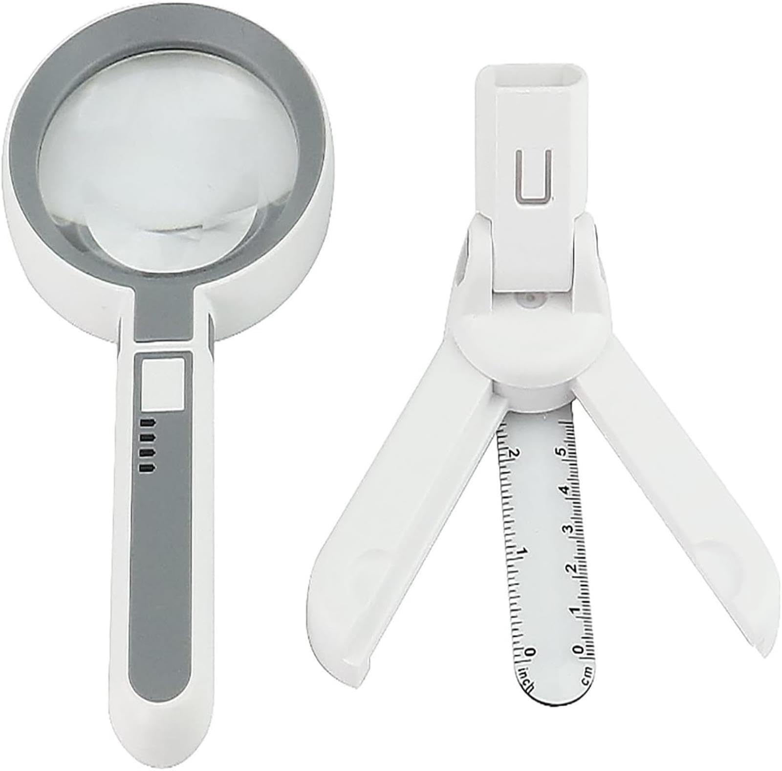 Lente d'ingrandimento da tavolo portatile USB 18 LED Misurazione scala luminosa Ingrandimento 5X 11X Adatto for anziani Lettura Ispezione saldatura Monete Esplorazione di gioielli
