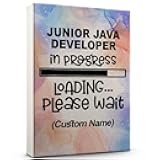 Funny Junior Java Developer Loading Bar Canvas, Watercolor Abstract Style – Personalized Poster-Inspired Office Decor, Unique Gift Idea, Ready to Hang