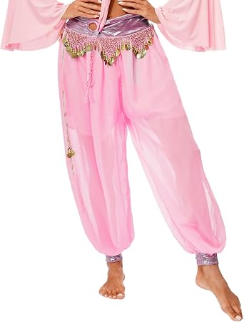 Women Belly Dance Harem Pants Loose Ruched Waistband Trousers Lantern Pants Arabic Halloween Trousers