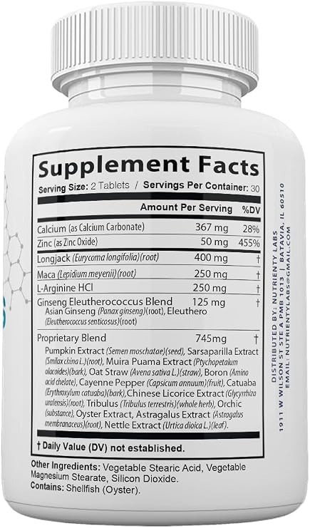 Zonata Vigorus Pills for Men, Vigorous Male Supplement Advanced Formula, 60 Count