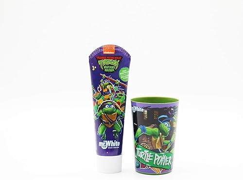 Miniatura 4 de Mr. White - Kit de cuidado bucal con licencia oficial de tortuga ninja, adecuado para niños de más de 3 años, juego completo con pasta de dientes,