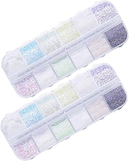 Beavorty 2 Caixas De Glitter Para Unhas Manicure Brilhante Lantejoulas Decoração De Unhas Pontas De Manicure Brilhantes Decorações De Unhas Para Arte De Unhas Manicure Pó De