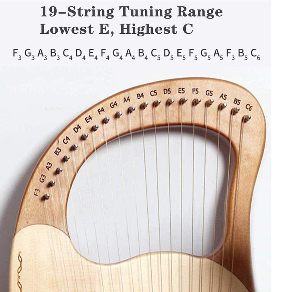Harfe Instrument Lyre, 19 Lyre Harfe, Tragbare Kleine Harfe, Mahagoni Instrument Saiteninstrument für Musikliebhaber Anfänger, Einfach Zu Bedienen, Grün Green