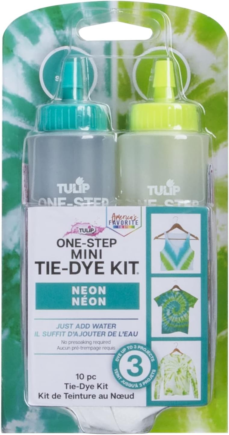 Tulip One-Step Tie Dye Kit, Mini, Neon, 2-Pack