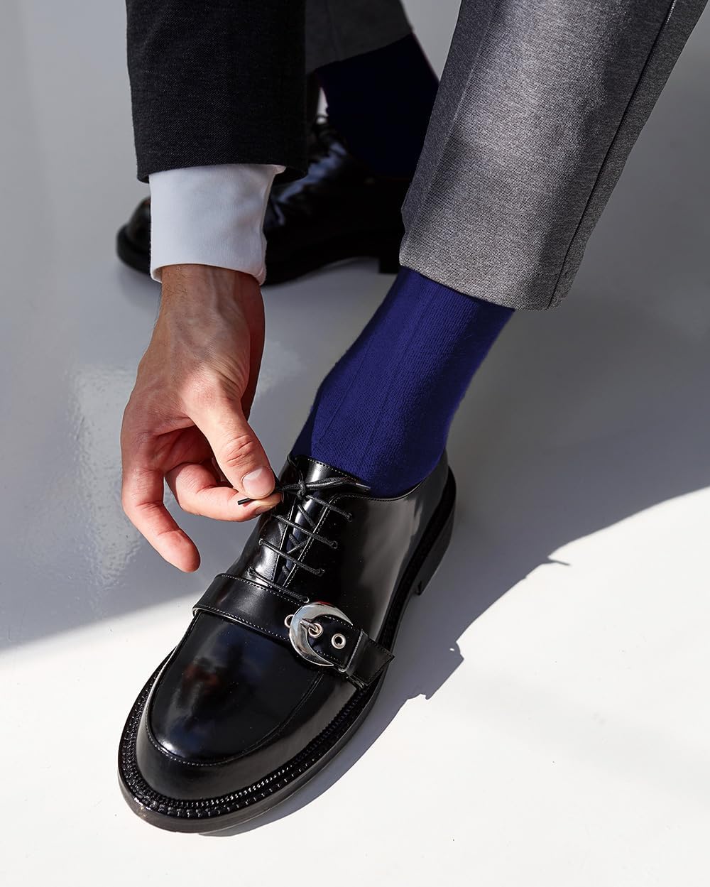 Men's Ribbed Sheer Nylon Over the Calf Dress Socks – Breathable Suit Tuxedo Trousers Socks (3-Pack)