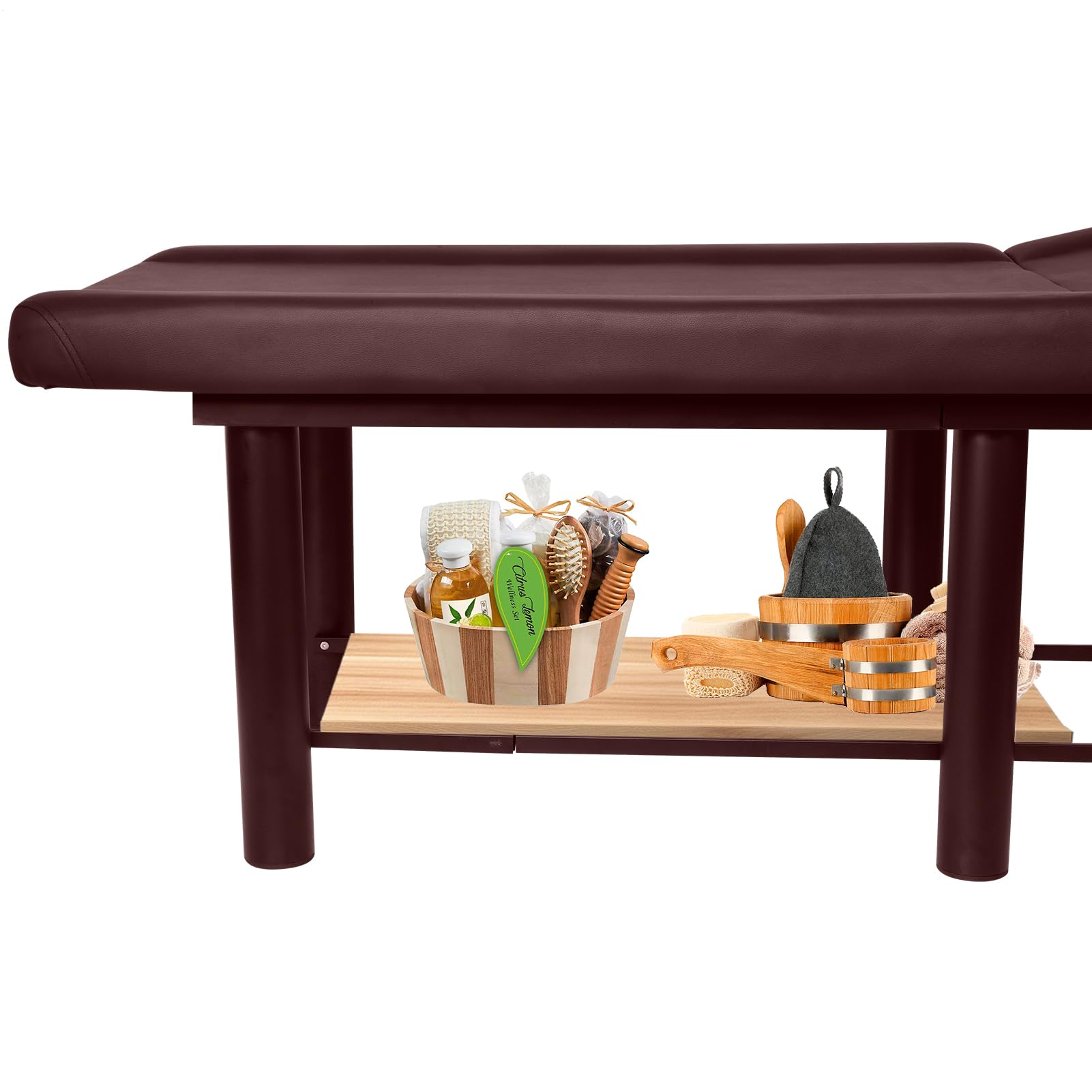 Mesa de masaje de alto rendimiento, mesa de masaje ancha, banco de masaje estacionario resistente | Cosmetético profesional con marco de metal, respaldo ajustable para peluquería, uso cosmético en el