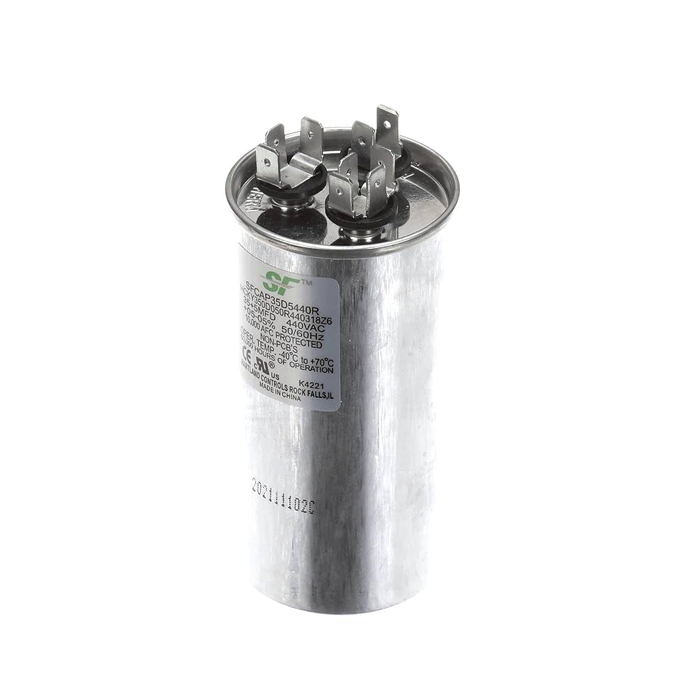 たんたん　1207 Trane Capacitor; 35+5Mfd 370/440V Round Run Capacitor