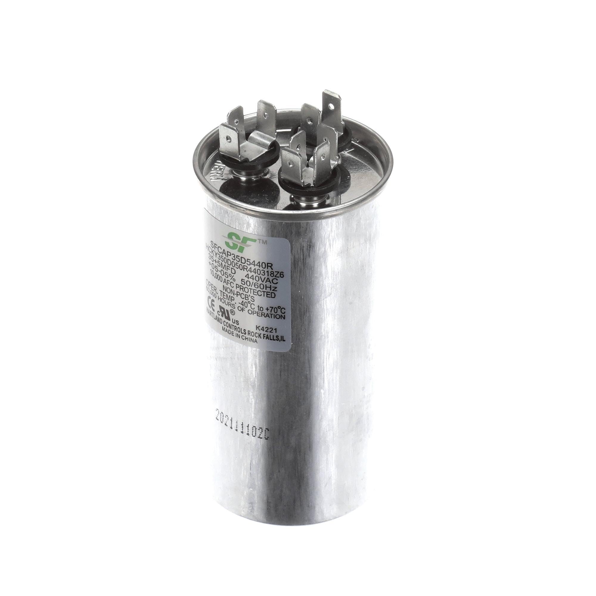 コロン Trane Capacitor; 35+5Mfd 370/440V Round Run Capacitor