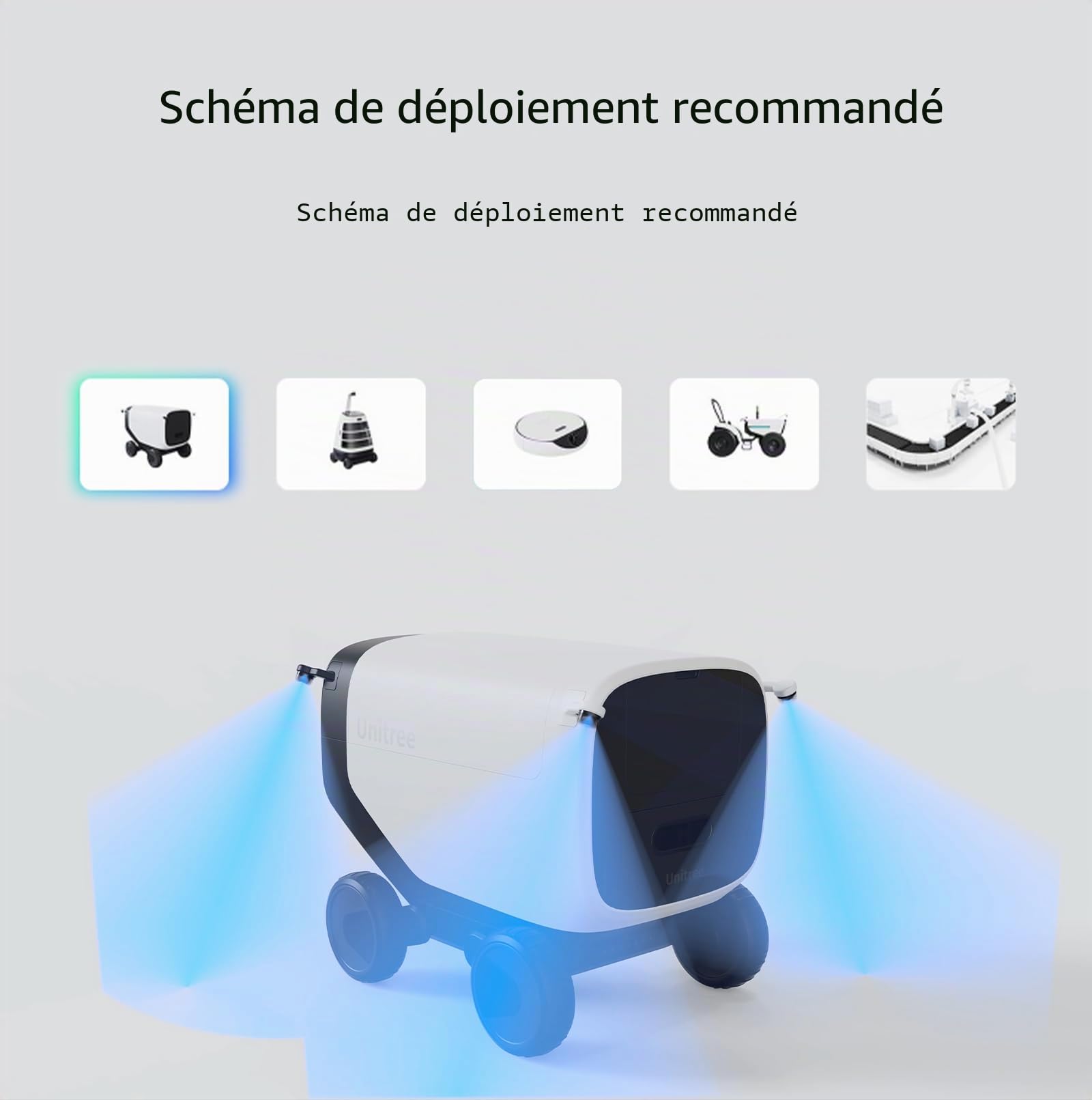 youyeetoo Unitree L2 4D 3D Lidar Scanner – 30 m 360° × 90° Omnidirectionnel Ultra Grand Angle Scanner – Fréquence d'échantillonnage 128000 points/s, RJ45 UDP – Unitree L1 Upgarde