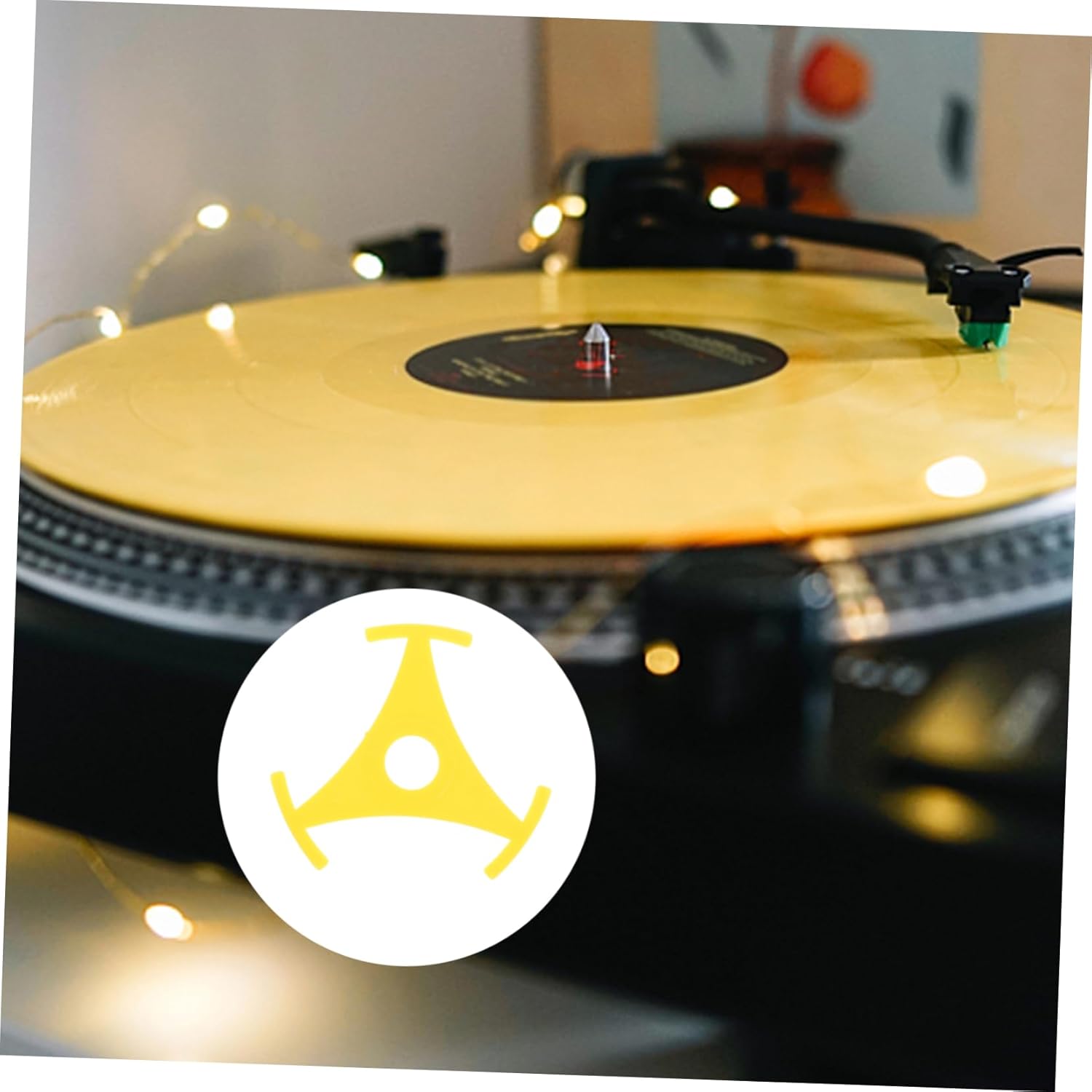 Angoily Triangle Record Adapter Durable Turntable Replacement Accessory for Vinyl Records Easy Installation High Performance