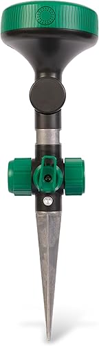 Miniatura 2 de Gilmour Rociador de puntos ajustable con base de pico, cabezal de aspersor giratorio de múltiples patrones para una cobertura específica en macizos