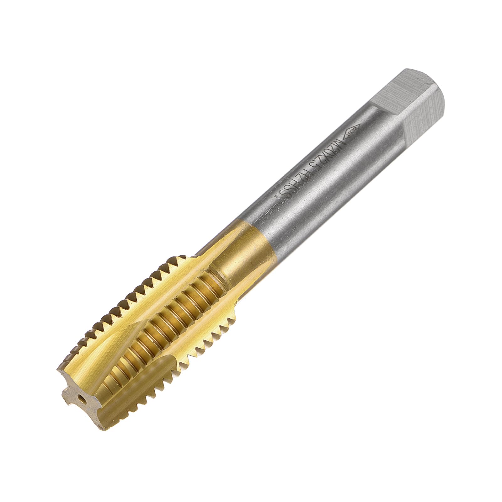 QUARKZMAN Maschio Filettatura Spina Spirale M20 x 2.5 Filetti Rettificati H2 4 Scanalature Acciaio Alta Velocità Hss 6542, Rivestimento Titanio Punte Filettatura Metrica Riparazione Filetti