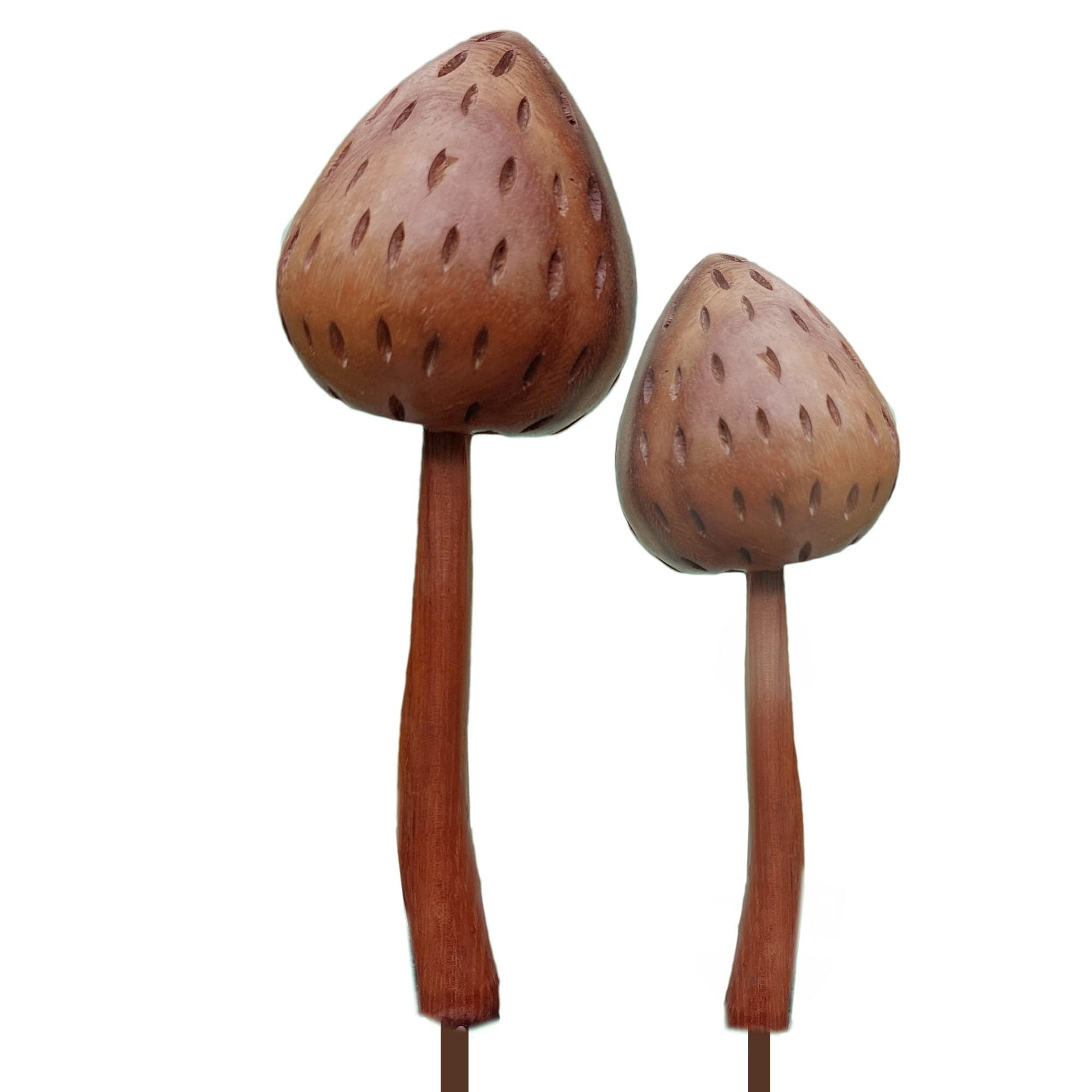 ART-CRAFT 2 Magic Mushroom Gartenstecker Deko Pilze aus Holz