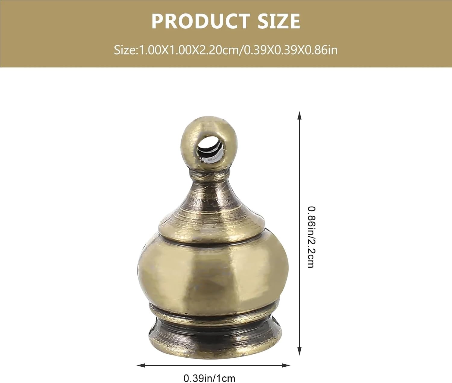 12pcs Lamp Shade Top Screw Asian Finials Vintage Knob Brass Finial Parts Caps(Black)