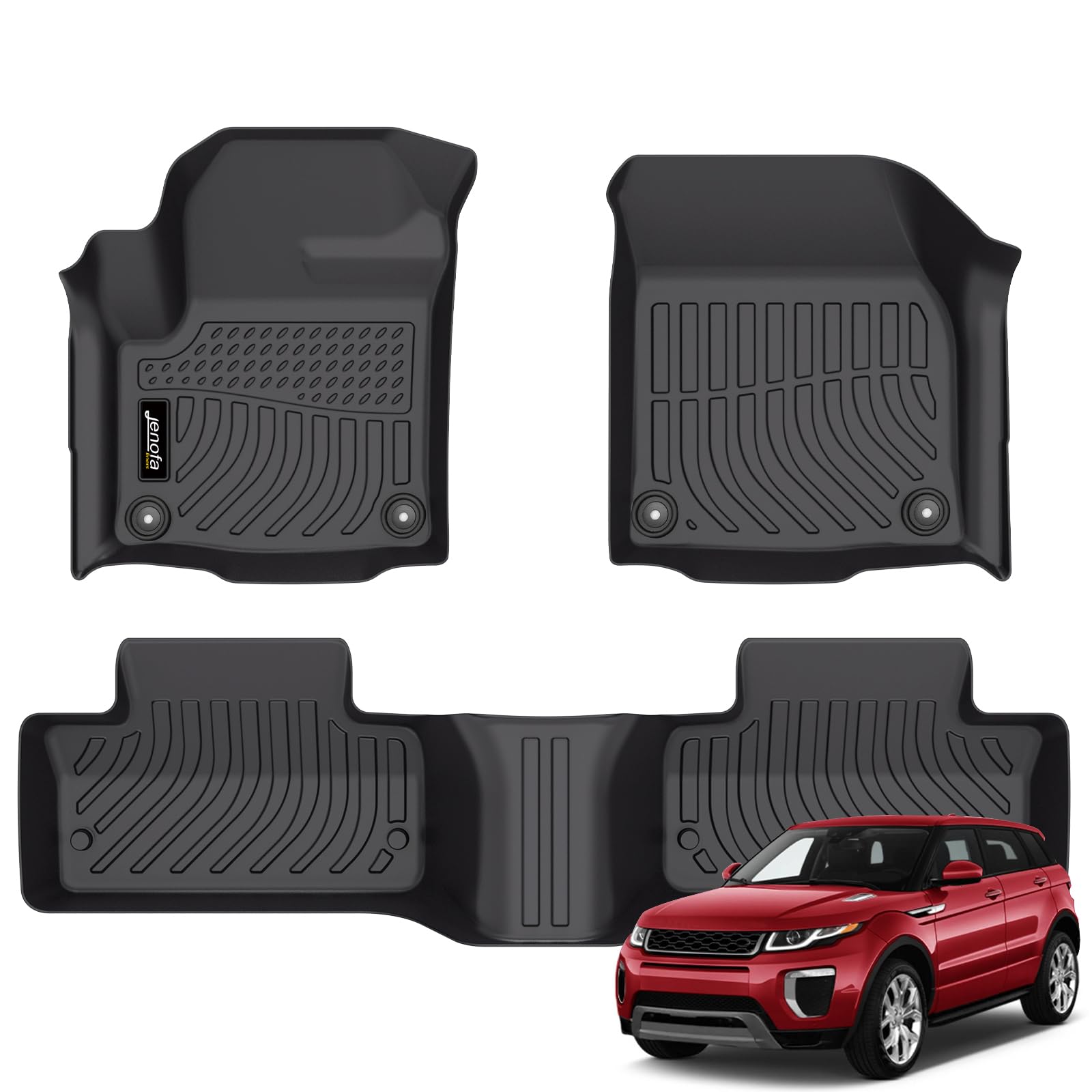 Jenofa-Floor Mats for Land Rover Range Rover Evoque 2011-2019 (Not for Convertible / 3 Door/Coupe) All Weather Automotive Floor Liner Custom Car Mat for Rover Evoque Waterproof Accessories